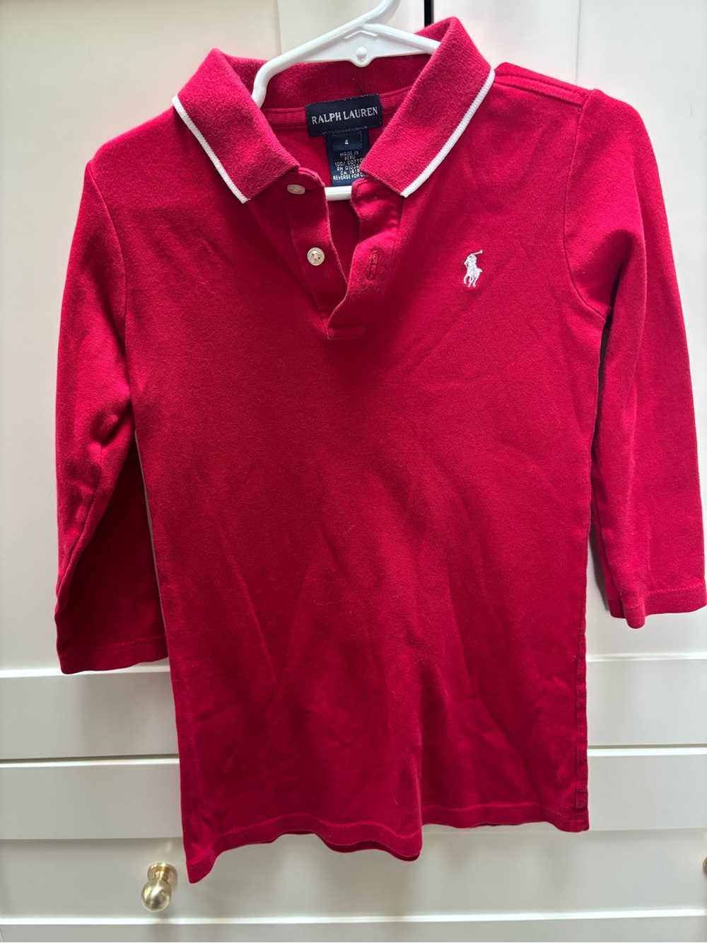 Ralph Lauren Red Polo Shirt dress Long Sleeve